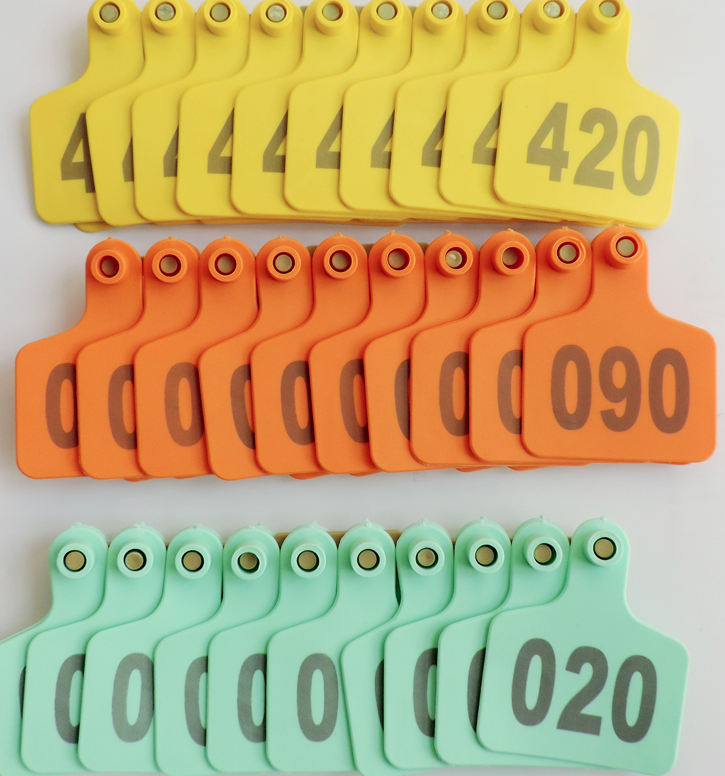 Red Plastic Animal Ear Tag with Number for Sheep and Goats