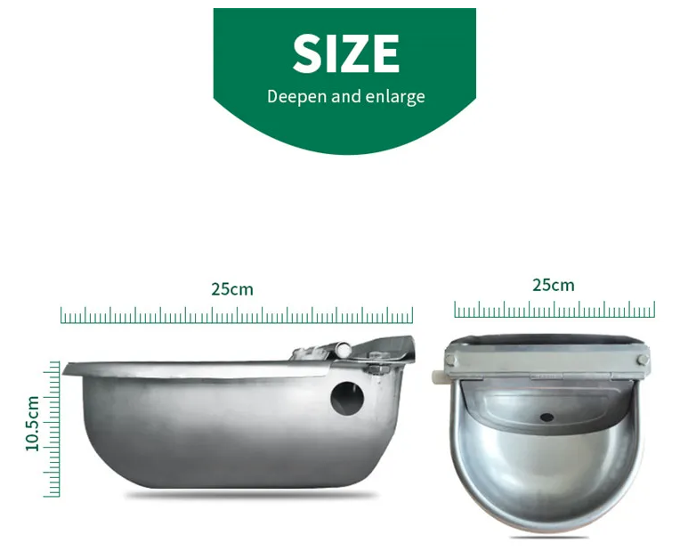 Stainless Steel Cattle Water Bowl with Float Valve