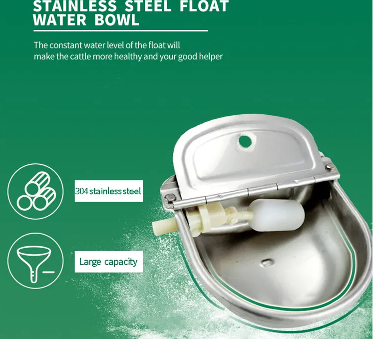Stainless Steel Cattle Water Bowl with Float Valve